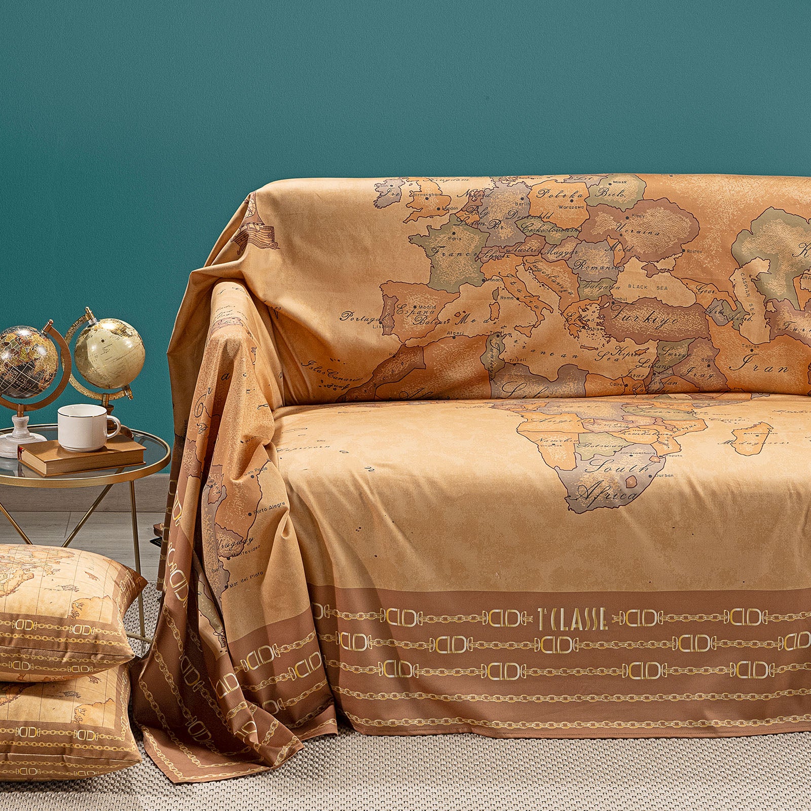 Telo Arredo Copridivano Grandecor In Raso Di Cotone Geo Classic 24 Matrimoniale Unica Alviero Martini 1A Classe