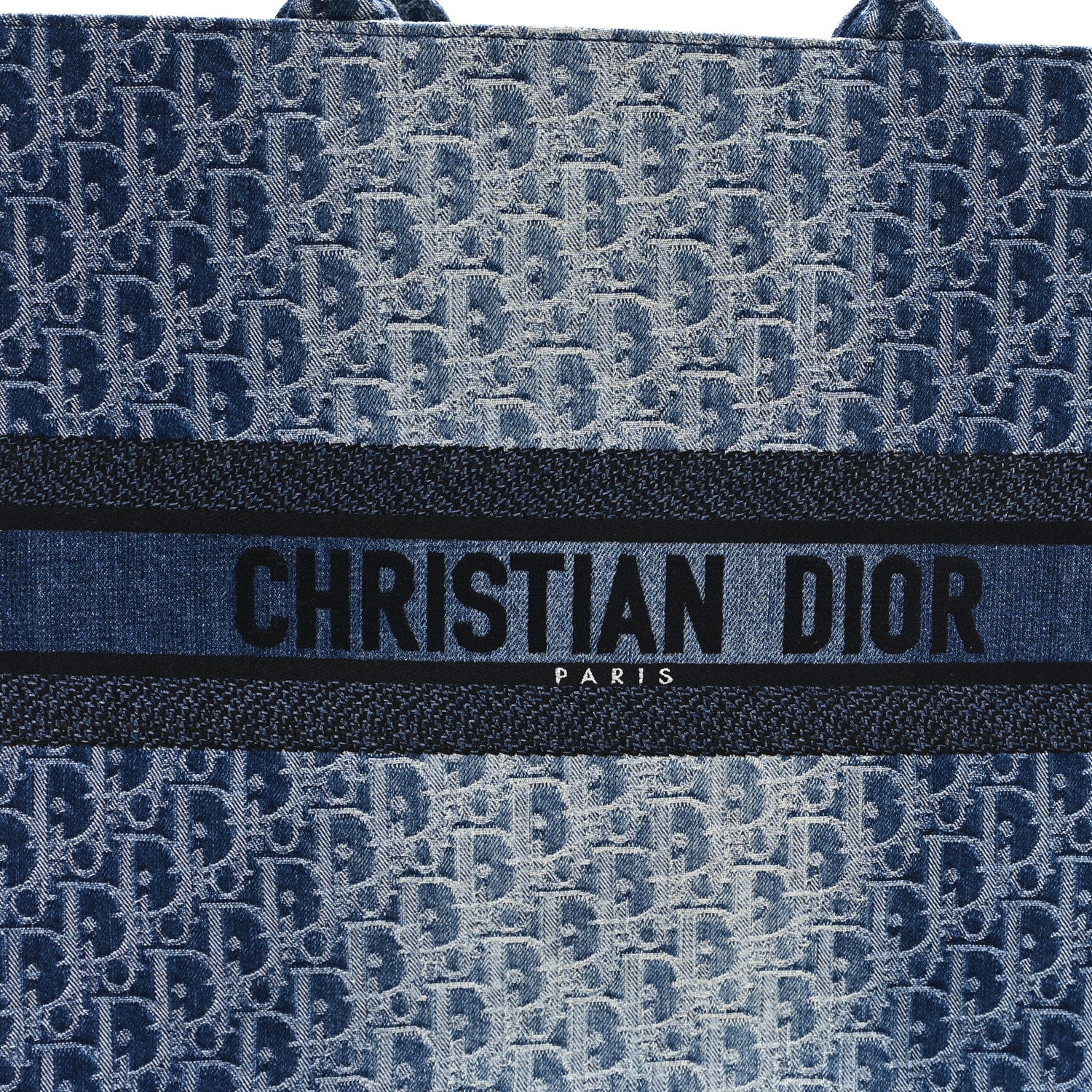 Oblique Denim Large Book Tote Blue - Top Club