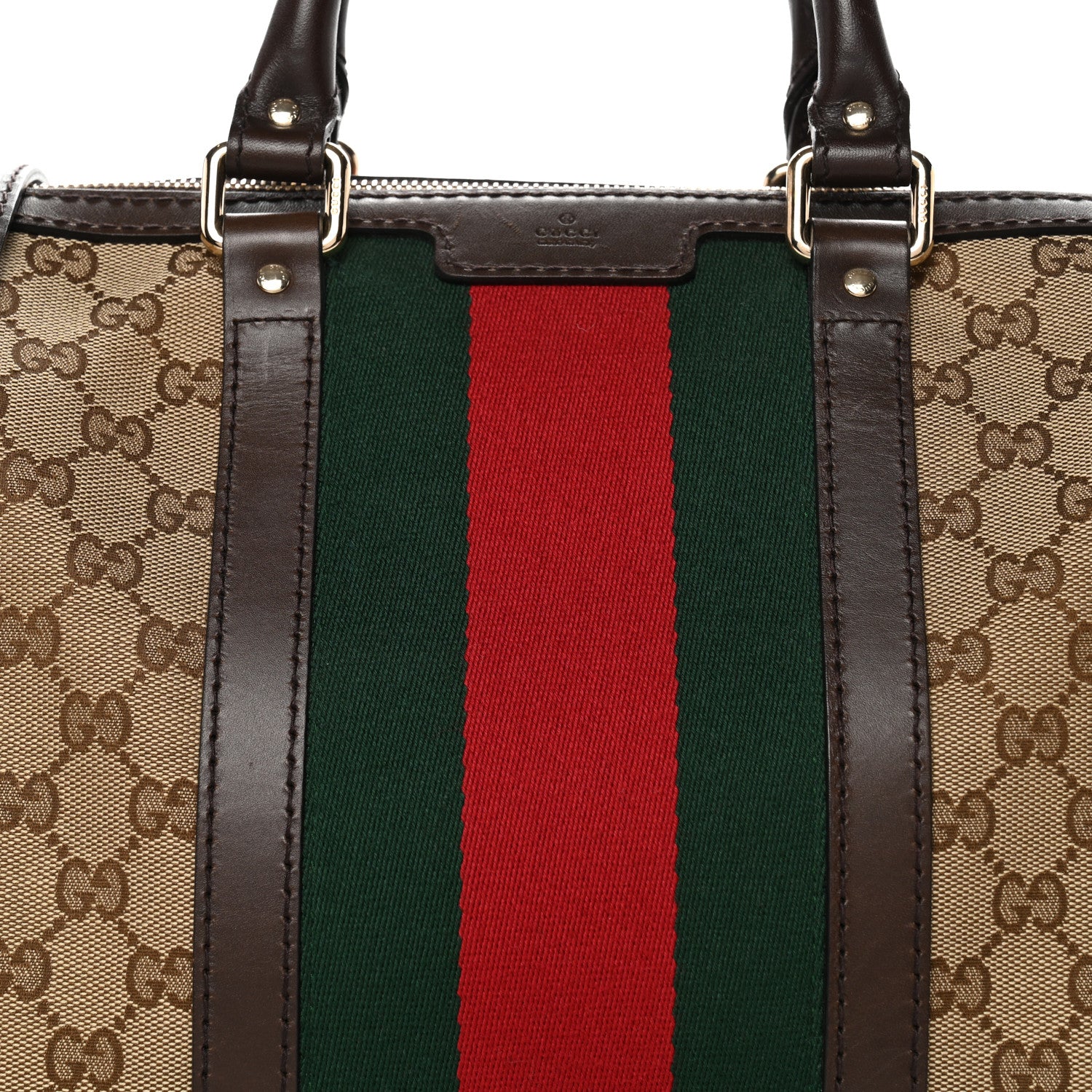 Monogram Vintage Web Medium Boston Dark Brown - Top Club