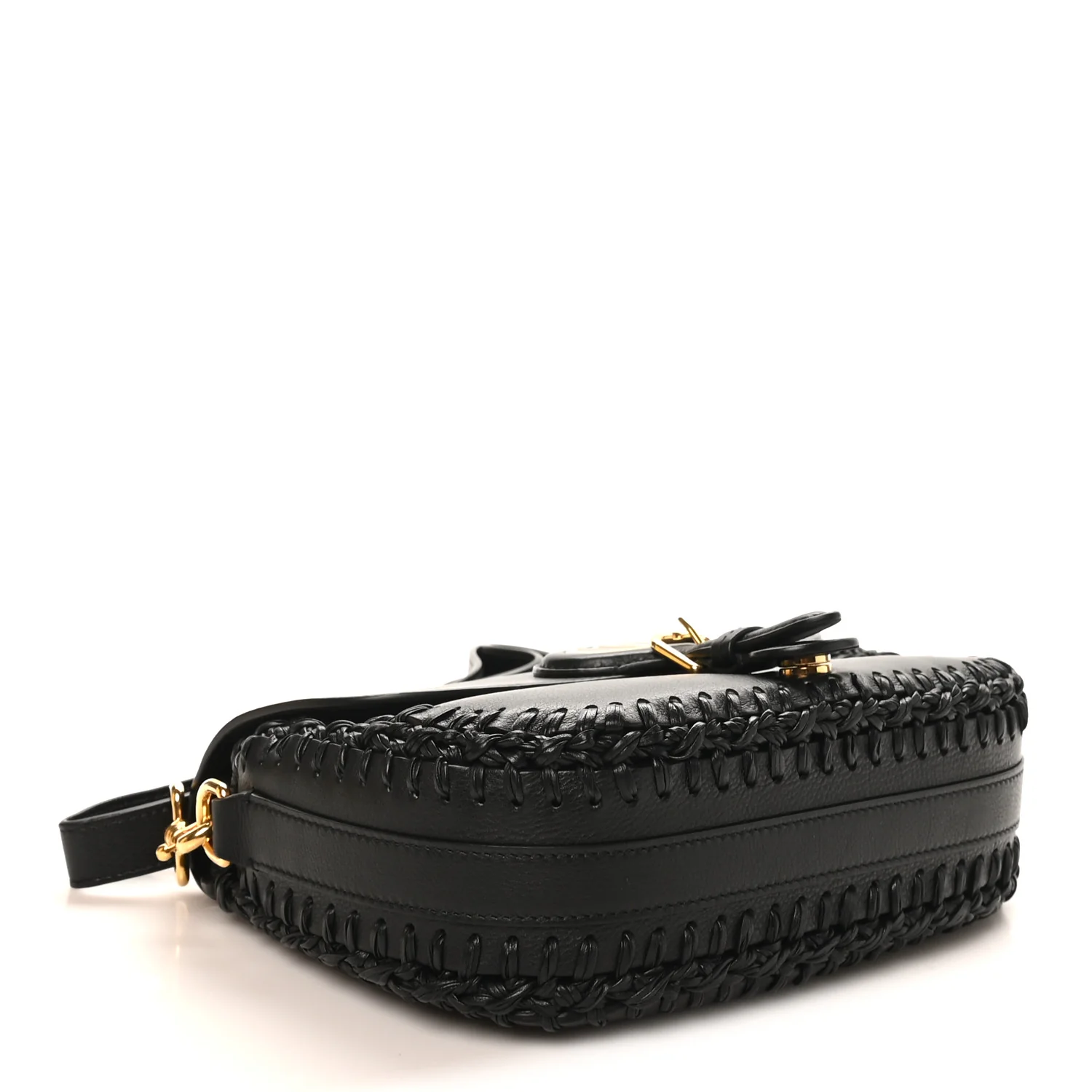 Grained Calfskin Medium Whipstitched Bobby Bag Black - Top Club