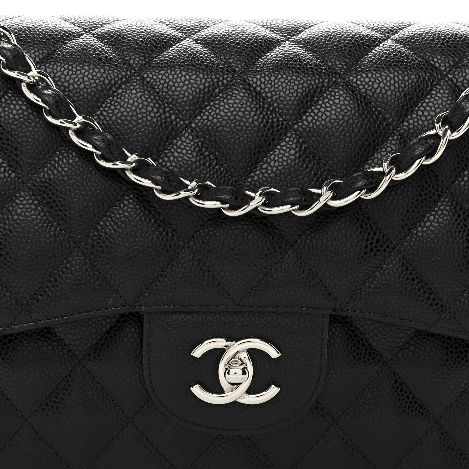 Caviar Quilted Jumbo Double Flap Black - Top Club