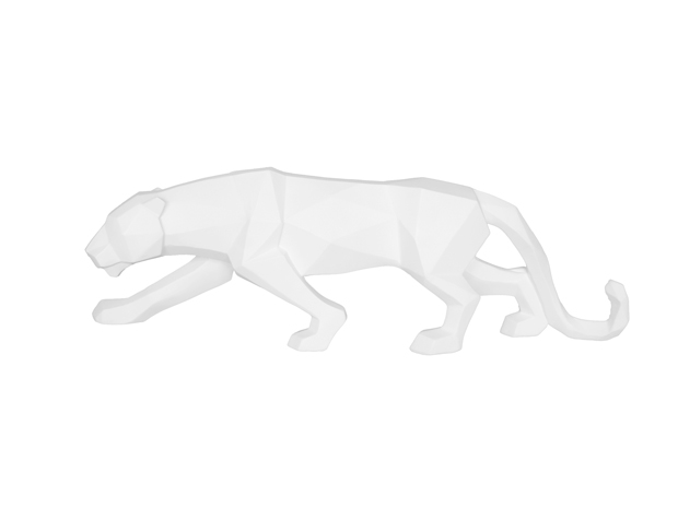 Statue Origami Panther polyresin matt white