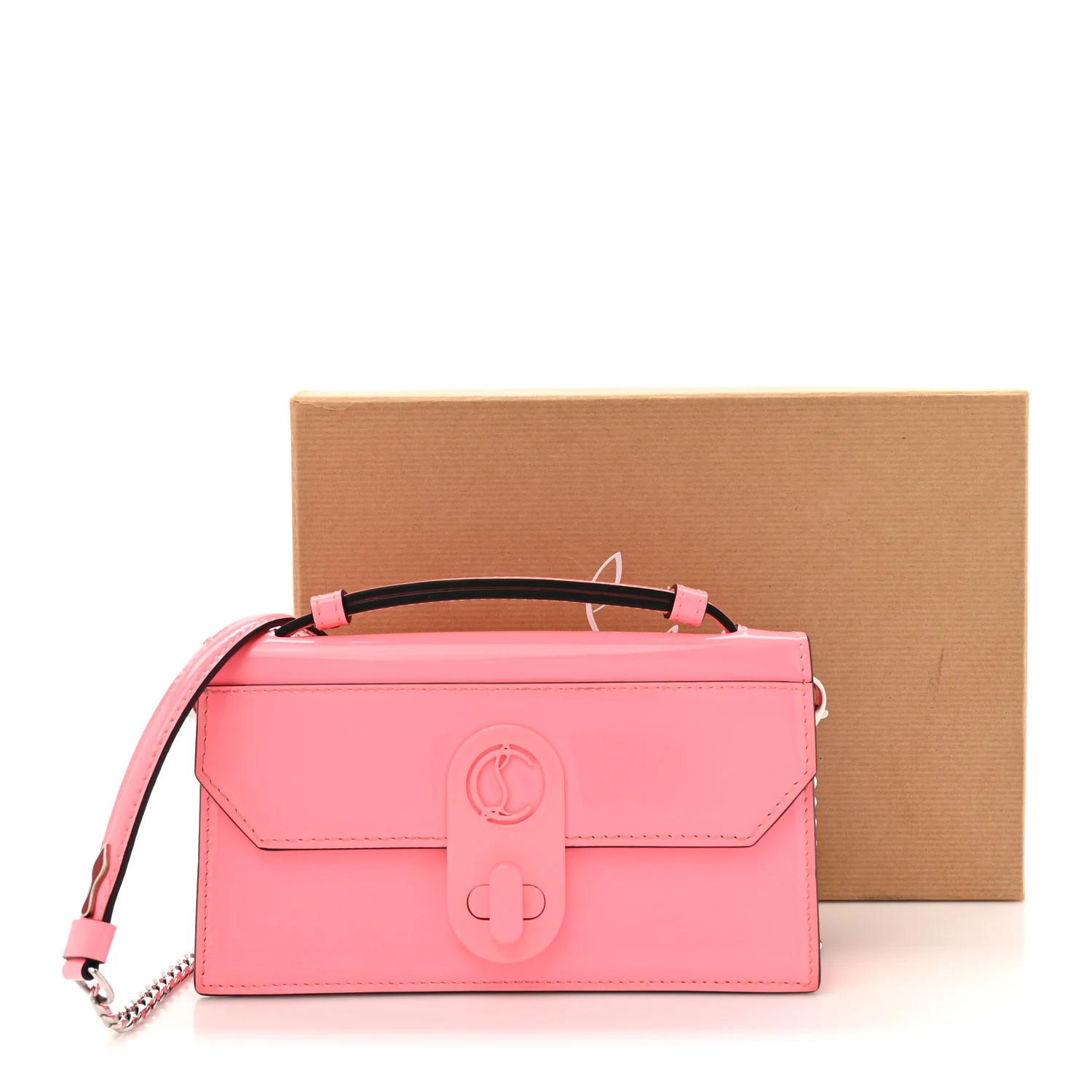 Patent Calfskin Small Elisa Baguette Bubble Gum - Top Club