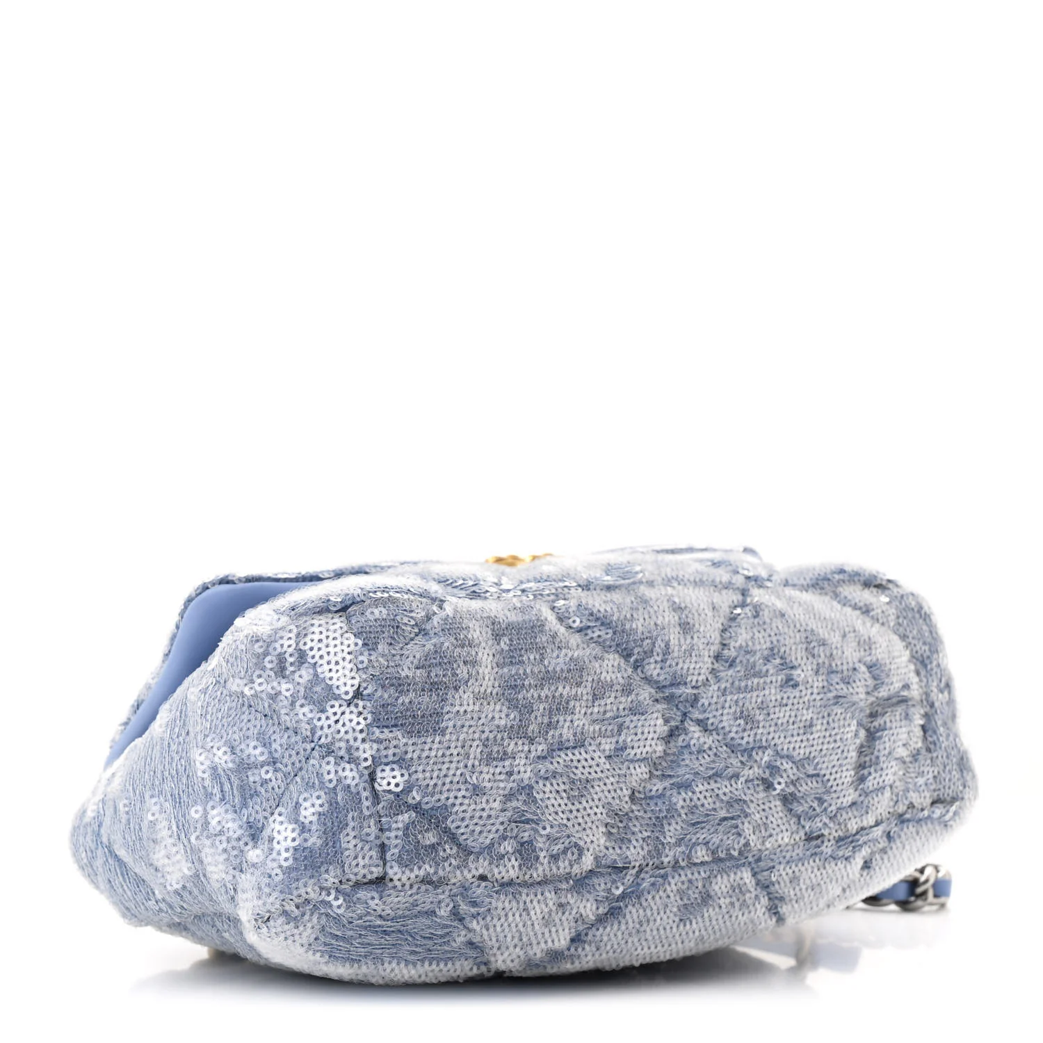 Sequin Quilted Medium Chanel 19 Flap Light Blue - Top Club