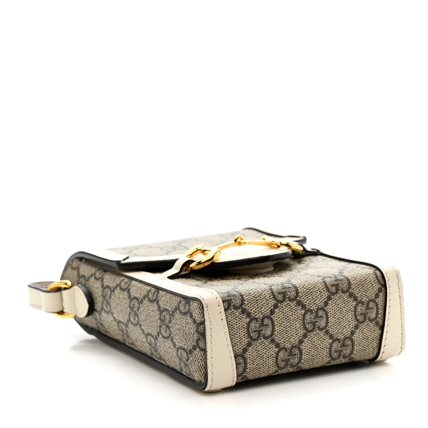 GG Supreme Monogram Azalea Calfskin Mini Horsebit 1955 Crossbody Bag Beige Ebony Mystic White - Top Club