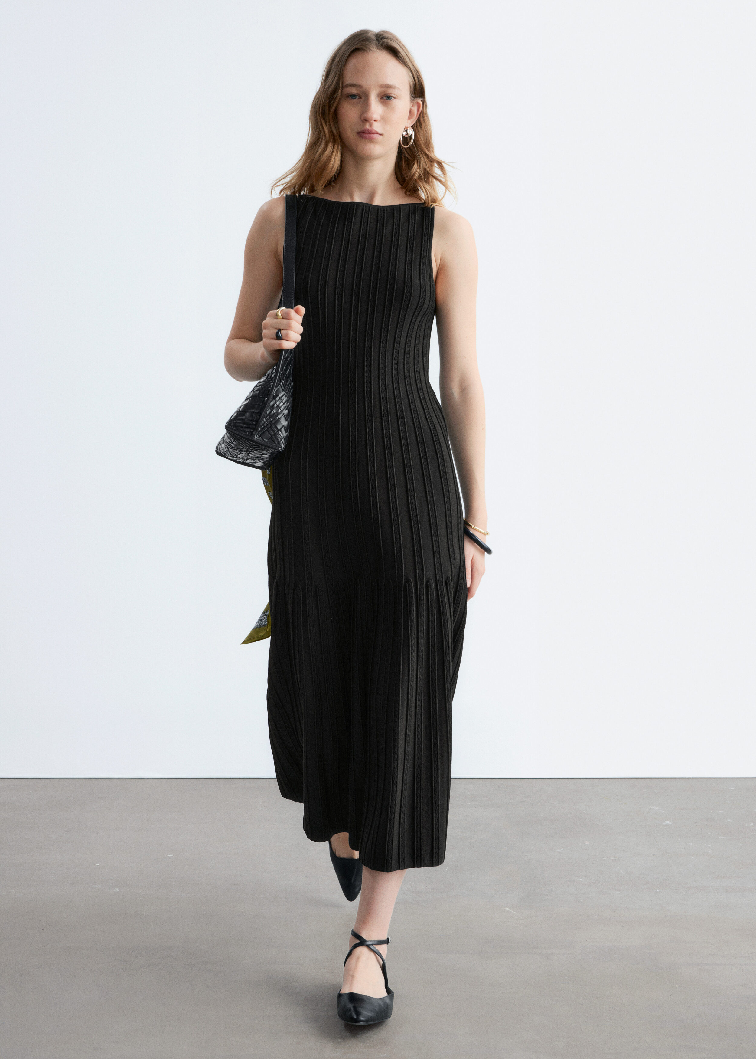 & Other Stories RIB-KNIT MIDI DRESS