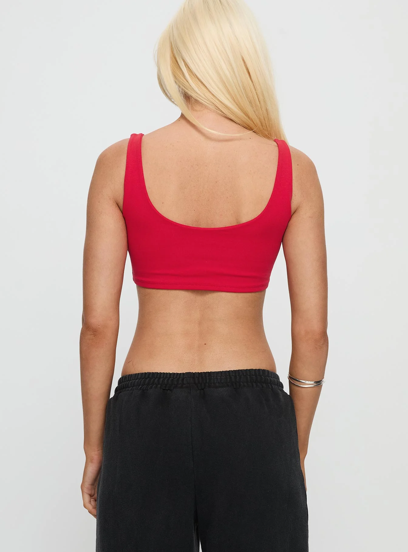 SDSU Scoop Neck Crop Top Red