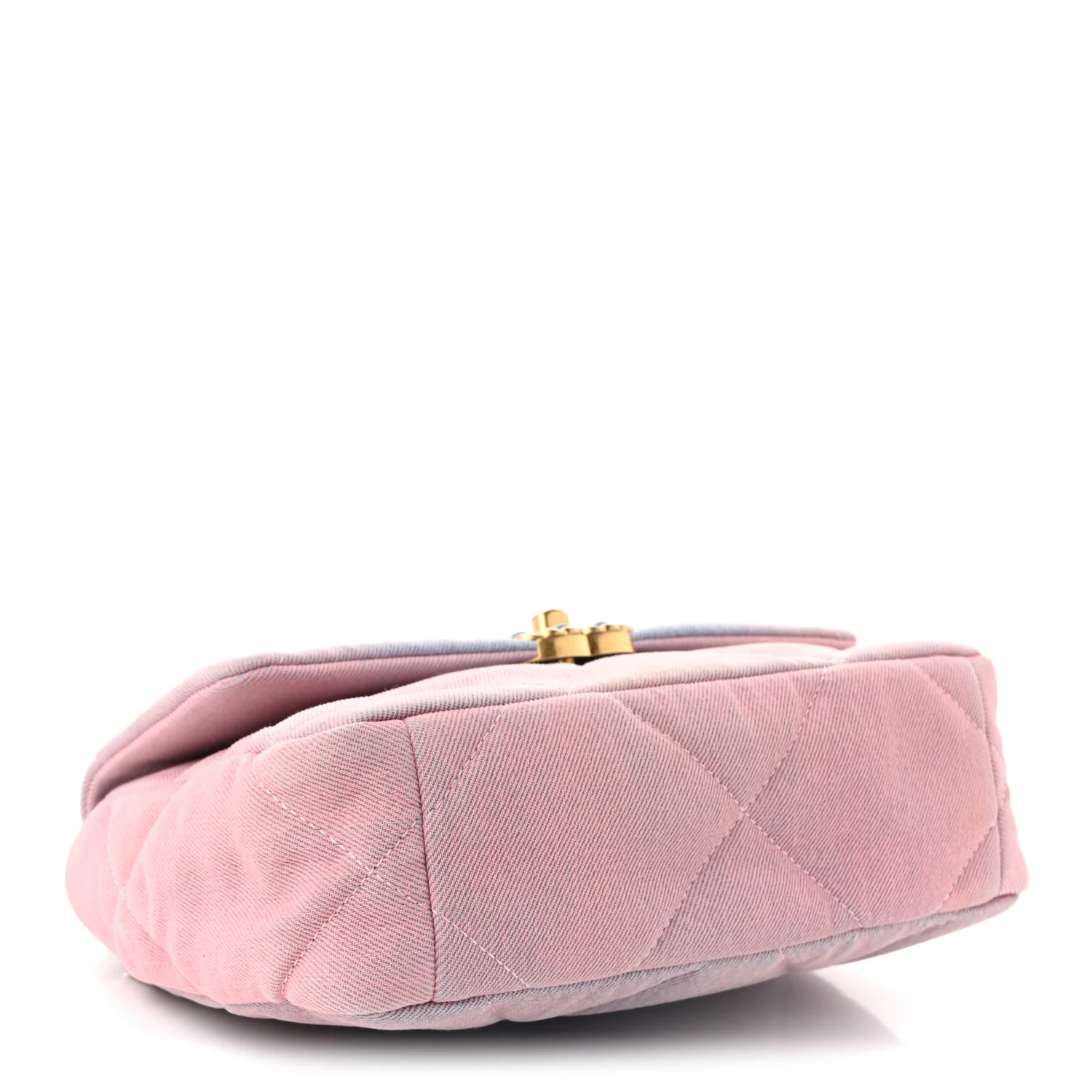 Denim Quilted Medium Chanel 19 Flap Blue Pink - Top Club