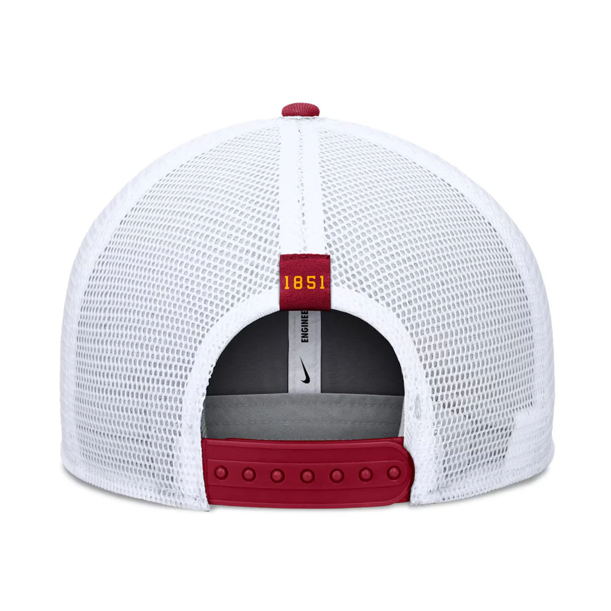 Nike Men's Vault Seminole Logo Dri-fit Pro Structured Square Bill Trucker Cap - Crimson/White - MoB Apparel