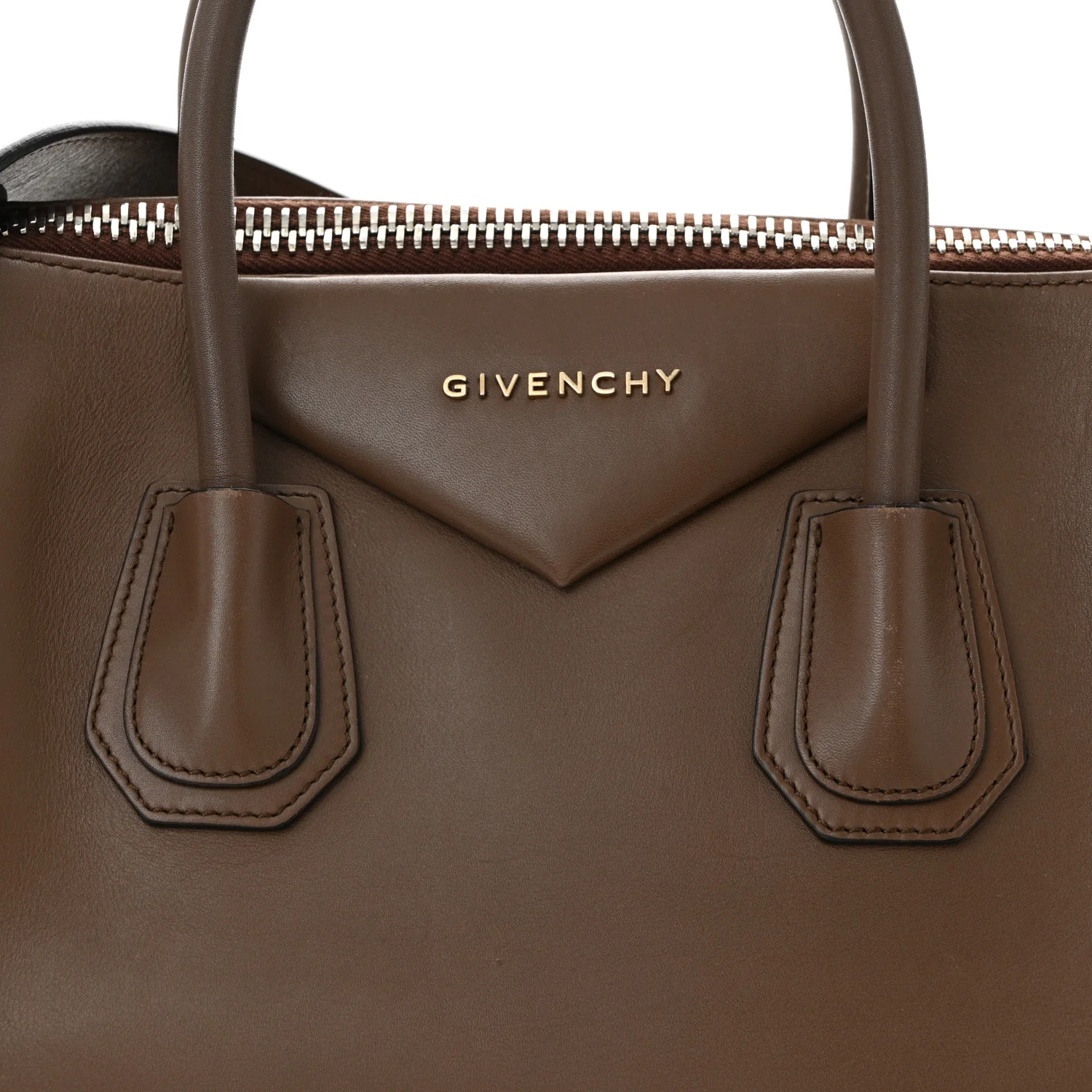 Shiny Lord Calfskin Medium Antigona Brown - Top Club