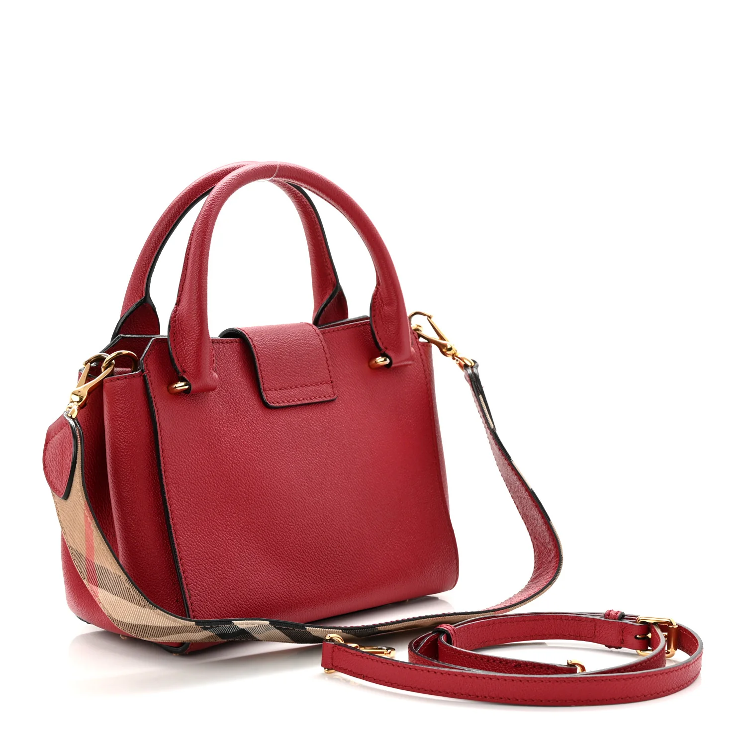 Soft Grain Calfskin Small Buckle Tote Parade Red - Top Club