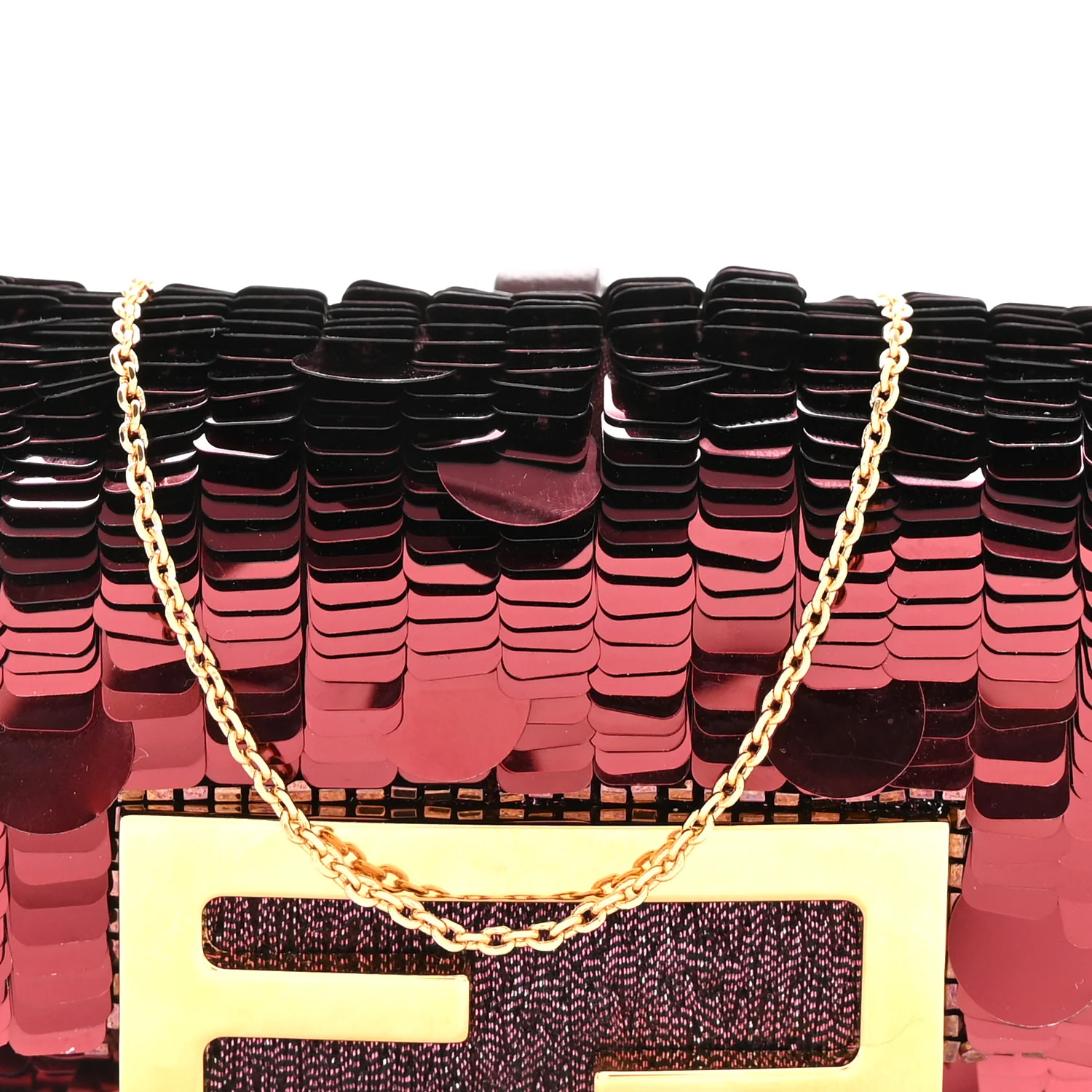 Sequin Paillettes Shiny Nappa Sex and the City Nano Maxi Buckle Baguette Charm Granata - Top Club