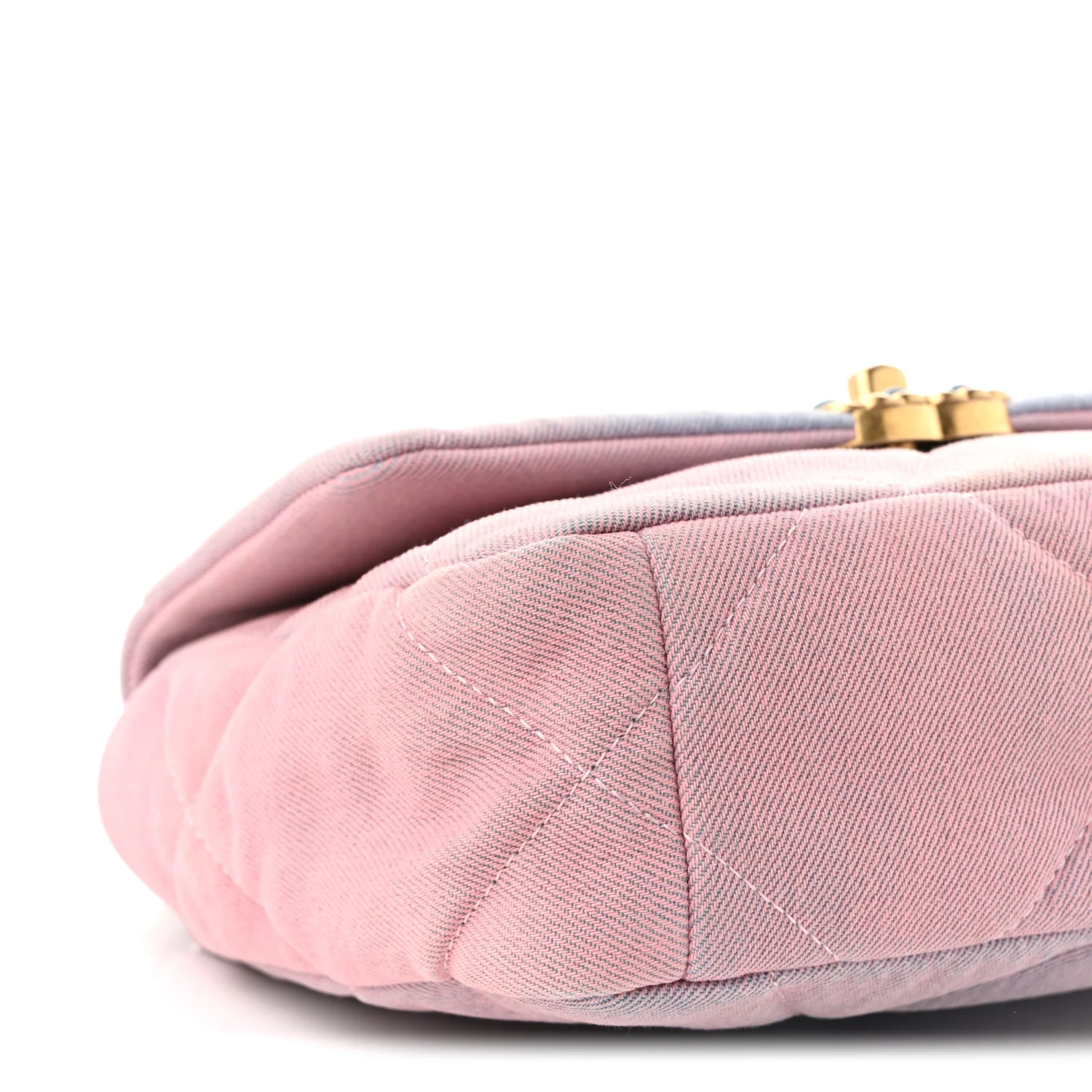 Denim Quilted Medium Chanel 19 Flap Blue Pink - Top Club