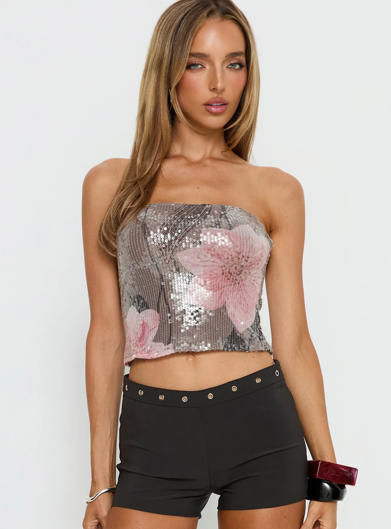 Chavela Strapless Sequin Top Multi