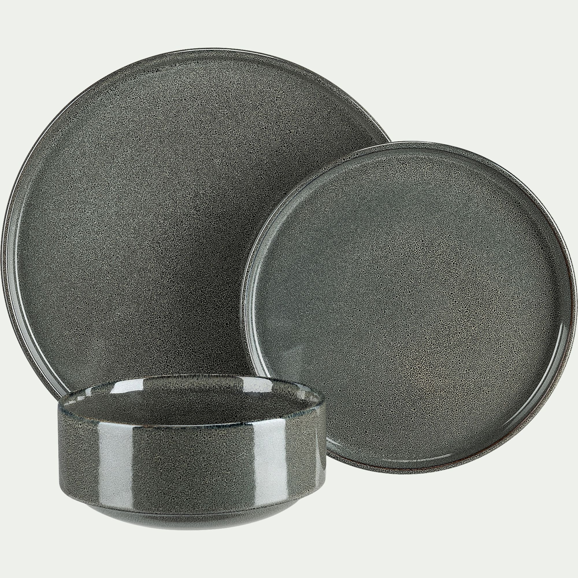 PIETRA - Assiette plate en grès émail réactif D27cm - vert