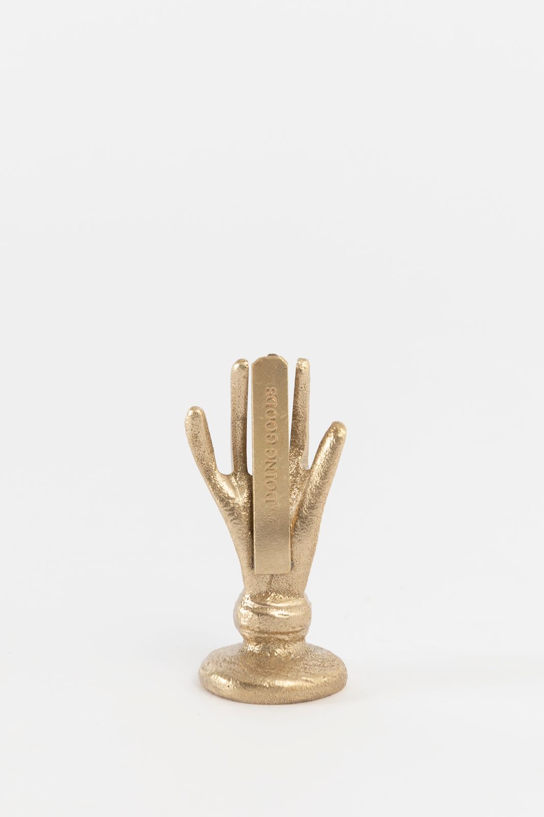 Doing Goods goudkleurige kaarthouder hand