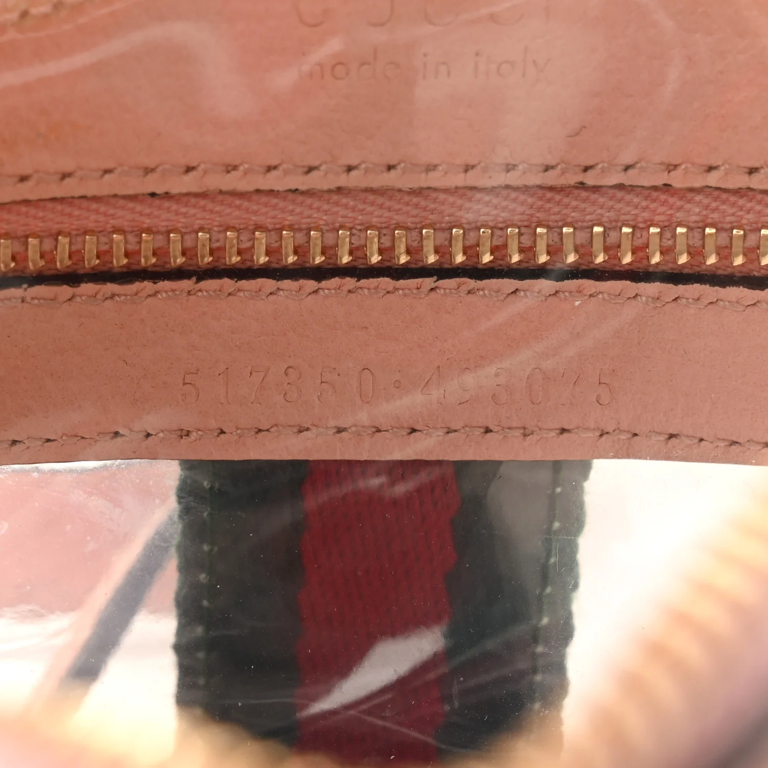 Vinyl Web Mini Ophidia Transparent Shoulder Bag Perfect Pink - Top Club