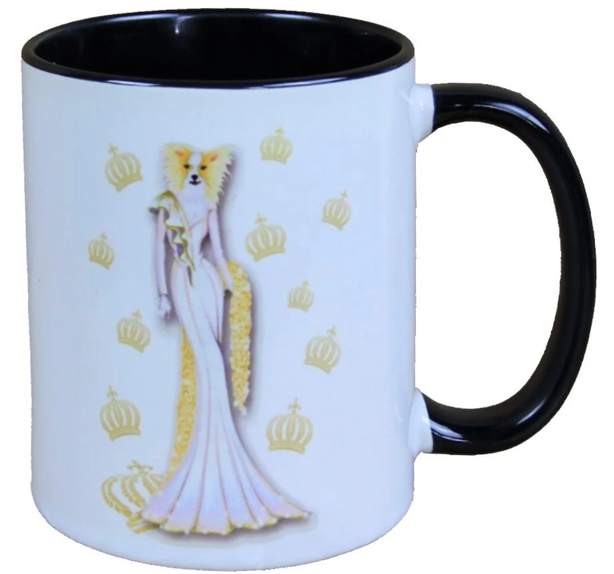 Harald Glööckler Pompöös cup dog with gold and white evening dress - designed by Harald Glööckler