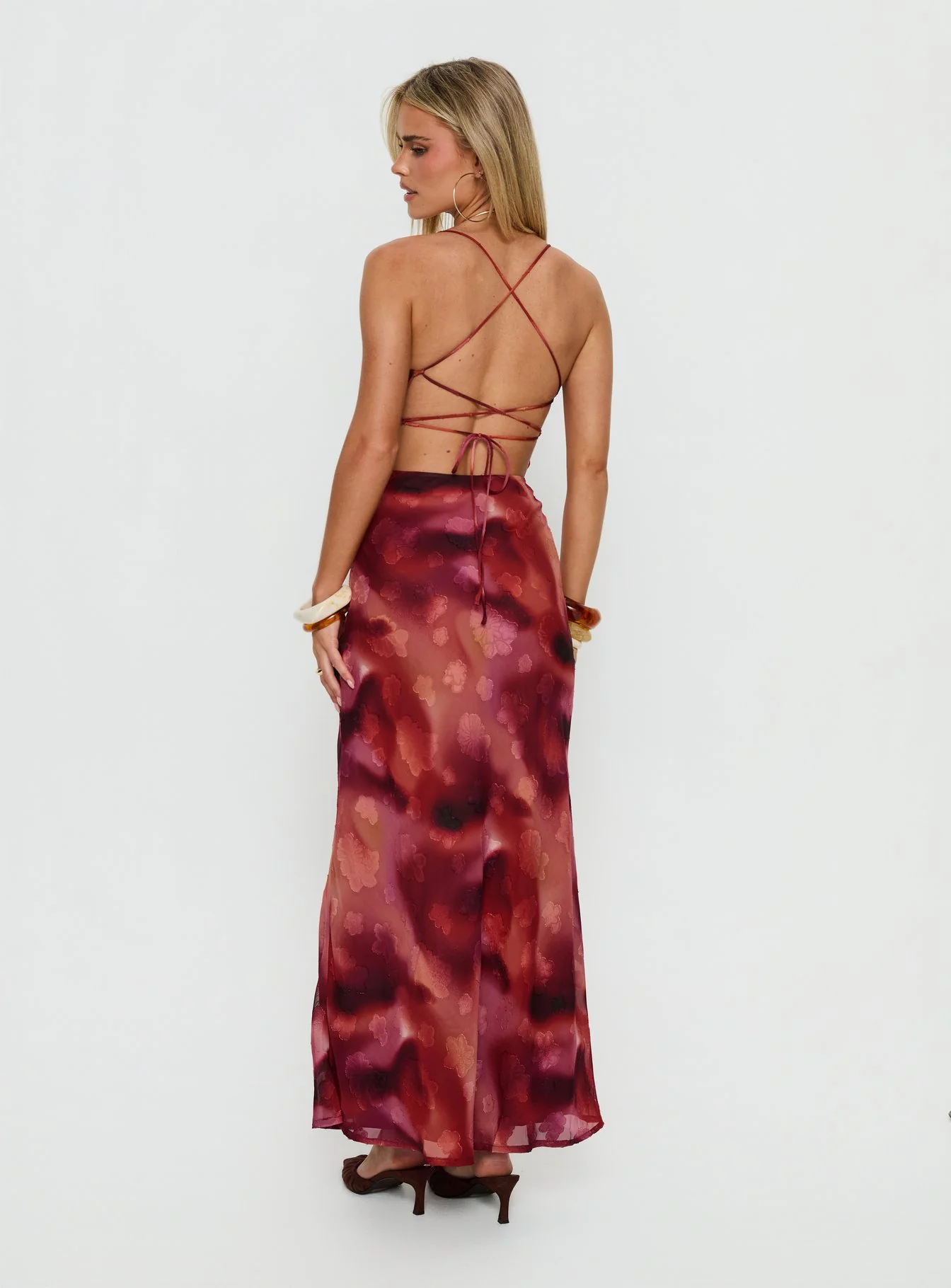 Celena Maxi Dress Red Blur