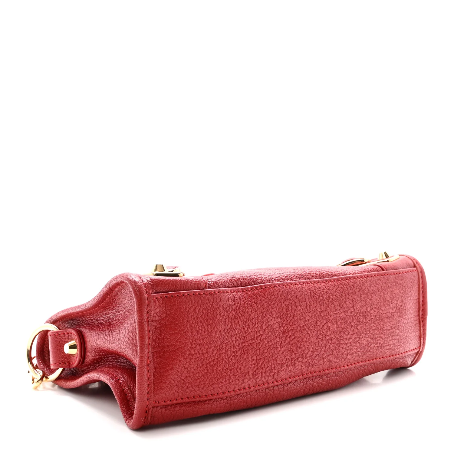 Chevre Gold Metallic Edge Hardware Mini City Rouge Groseille - Top Club