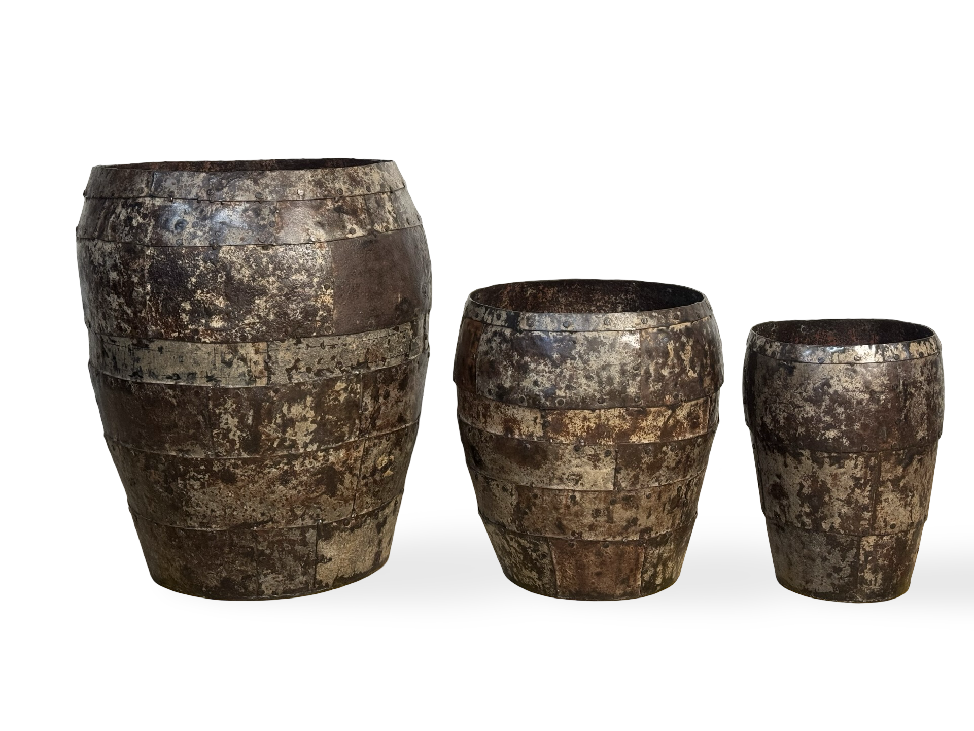 IJzeren planters SET van 3 unieke