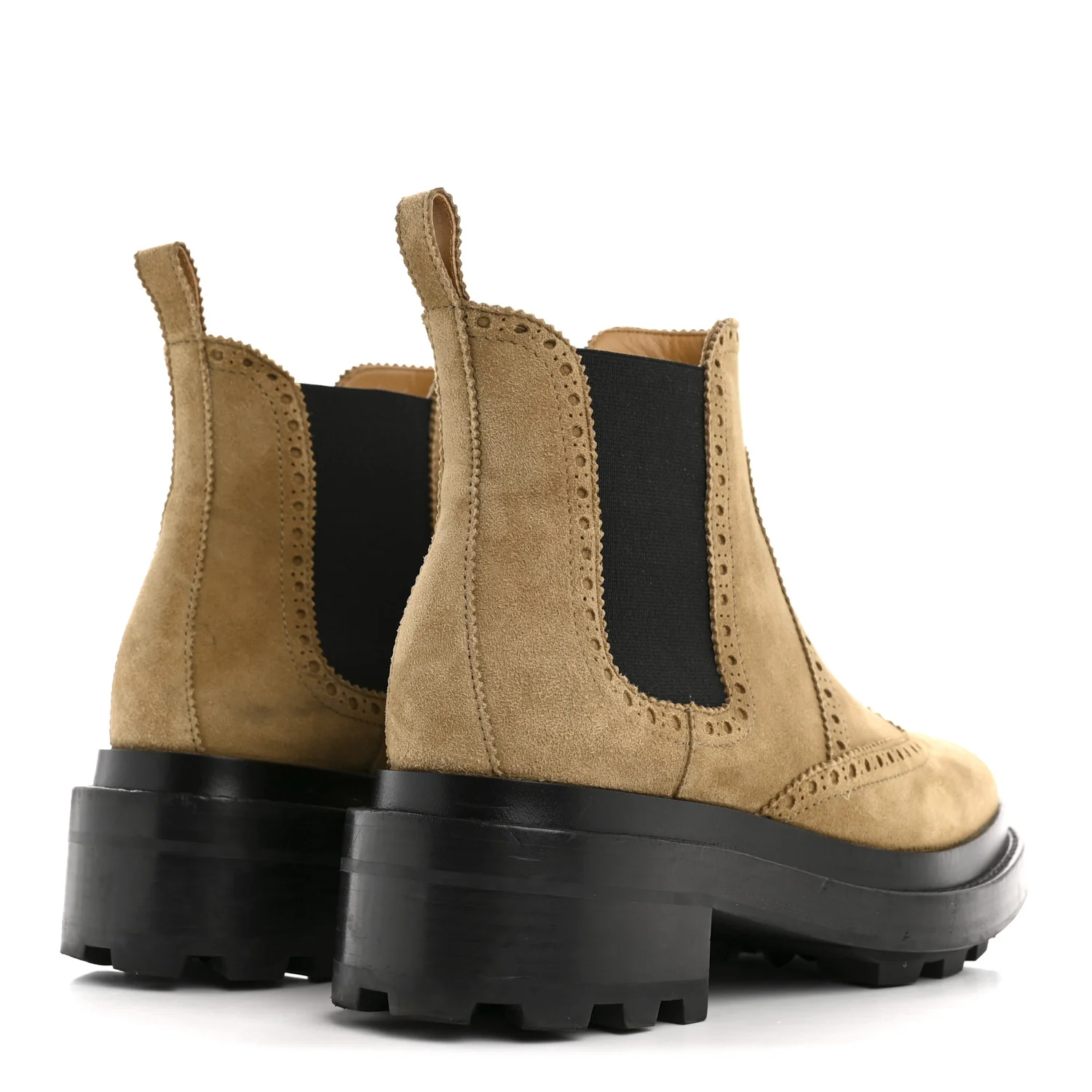 Suede Goatskin Chelsea Ankle Boots 37 Beige Gobi - Top Club