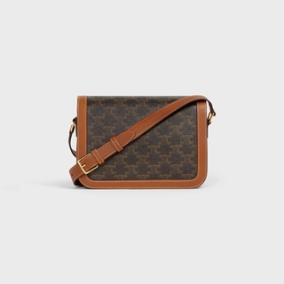 CLASSIQUE TRIOMPHE BAG IN TRIOMPHE CANVAS AND CALFSKIN TAN - Top Club