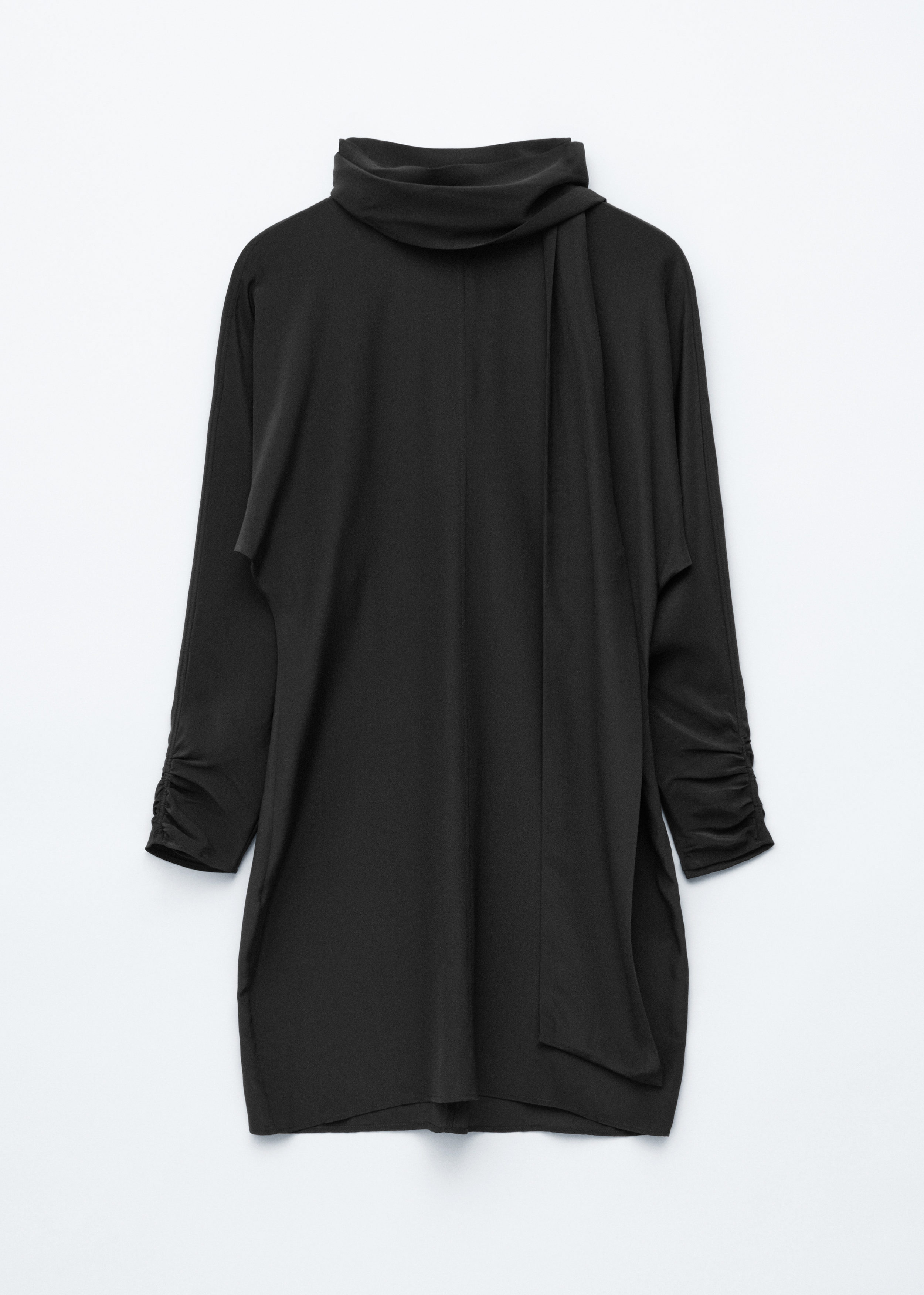 & Other Stories BOW-COLLAR SILK MINI DRESS