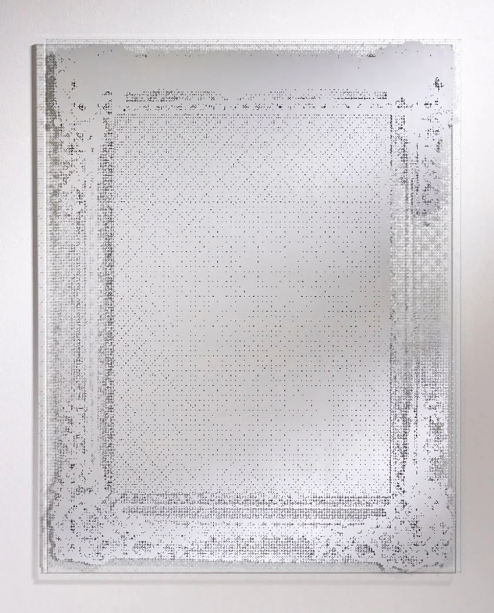 Art Deco vintage mirror silver 78 x H. 101 cm - antique style wall mirror