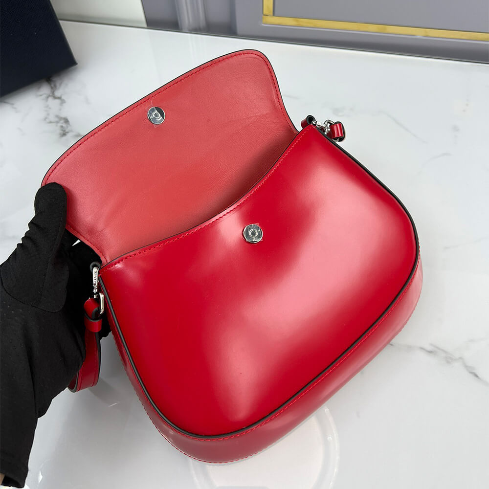 Small Prada Cleo brushed leather shoulder bag with flap - Top Club