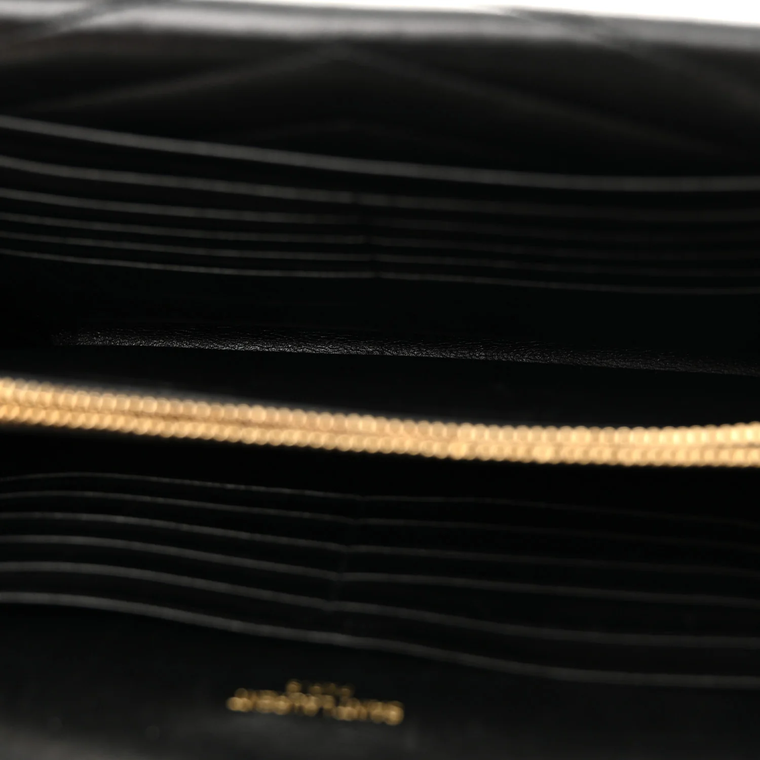 Lambskin Matelasse Chevron Monogram Sulpice Chain Wallet Black - Top Club