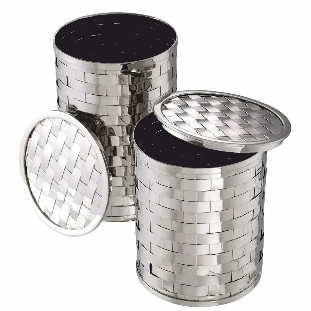 Luxury biscuit tins set of 2 silver - luxury accessories