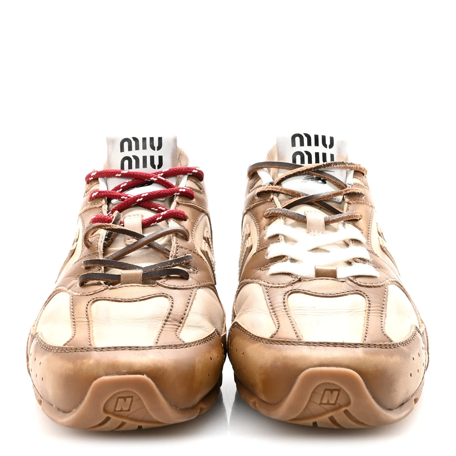 X NEW BALANCE Bleached Calfskin 530 SL Sneakers 41 Cinnamon Travertine Gray - Top Club