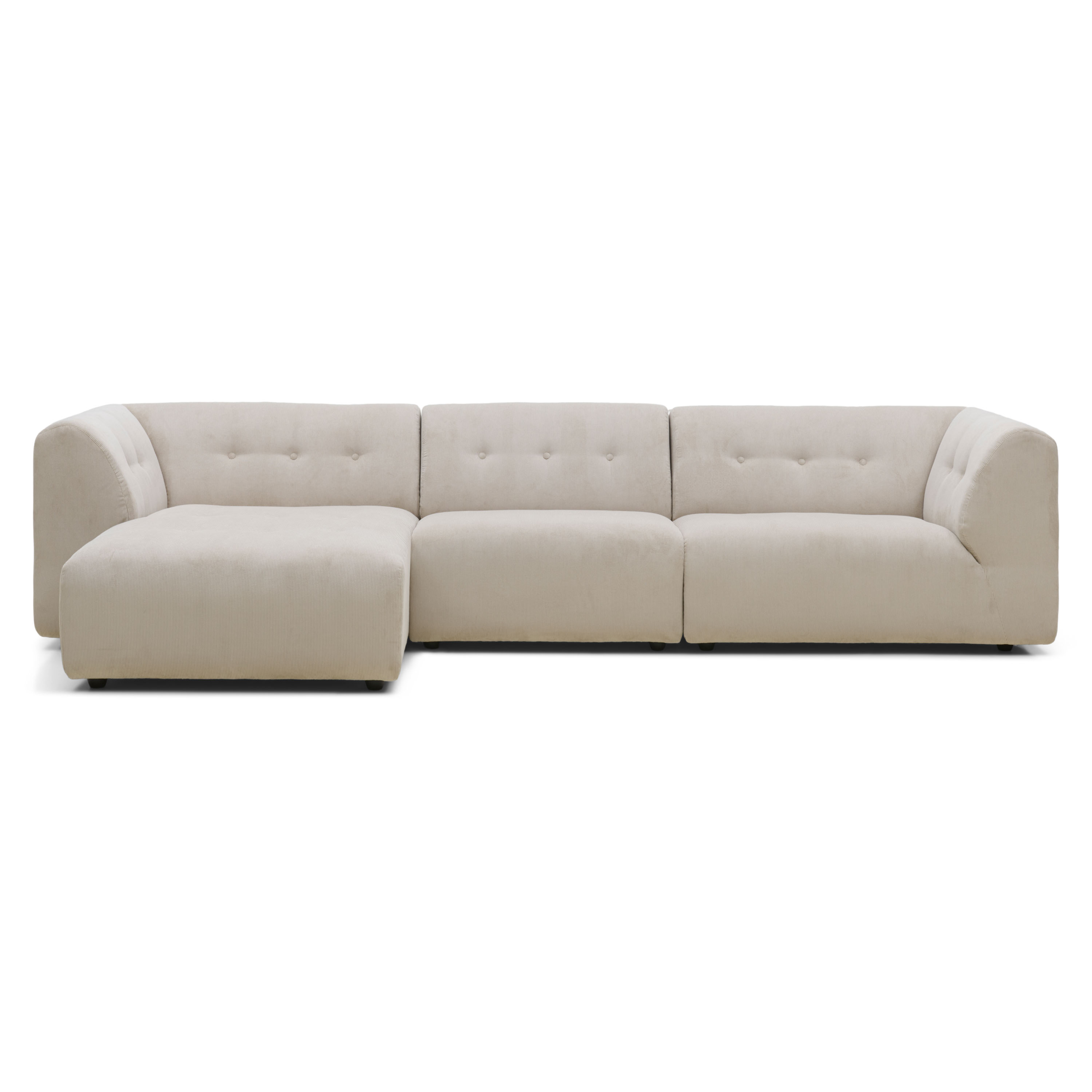 Hoekbank Vint links corduroy rib cream