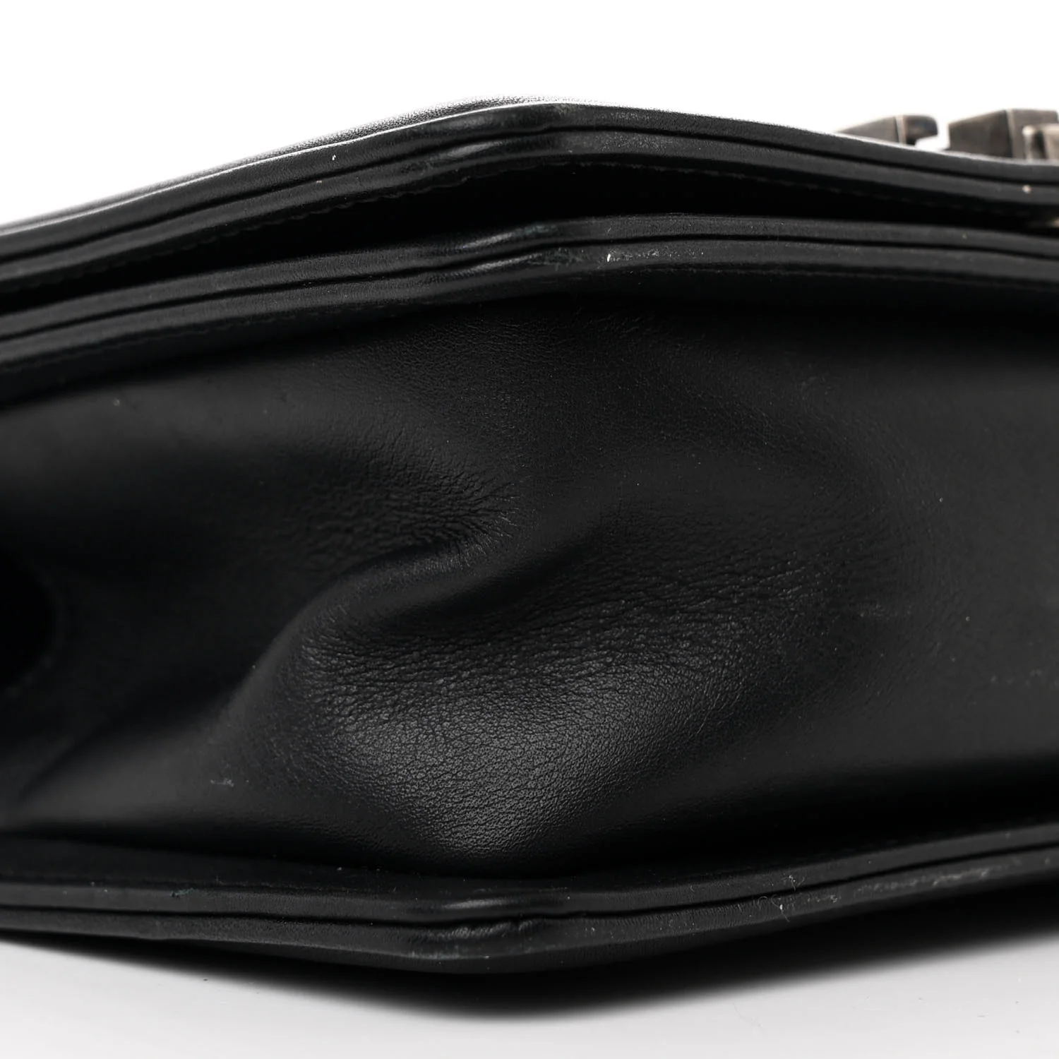 Calfskin Woven Small Boy Flap Black White - Top Club