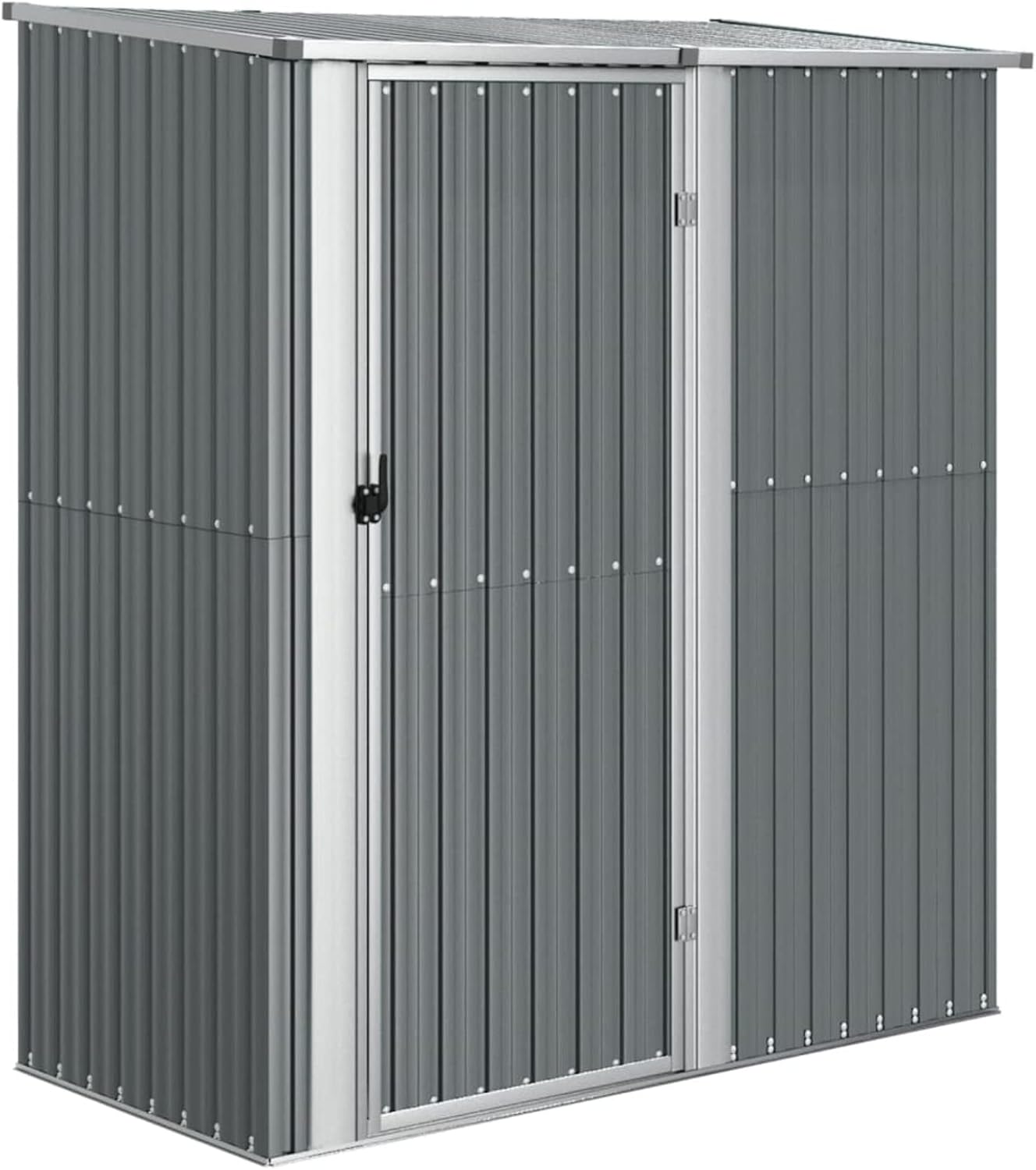 Gecheer Casetta da Giardino Grigio, 180,5x97x209,5 cm, Capanno Attrezzi Acciaio