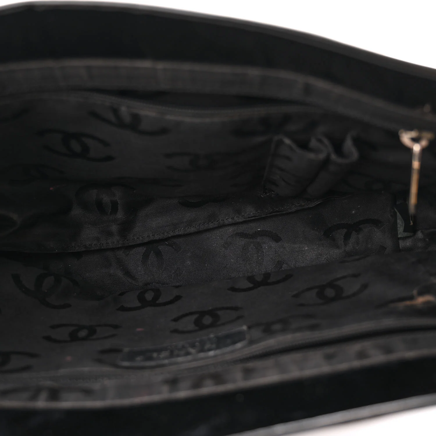 Patent Pony Hair Small Pocket Tote Black - Top Club
