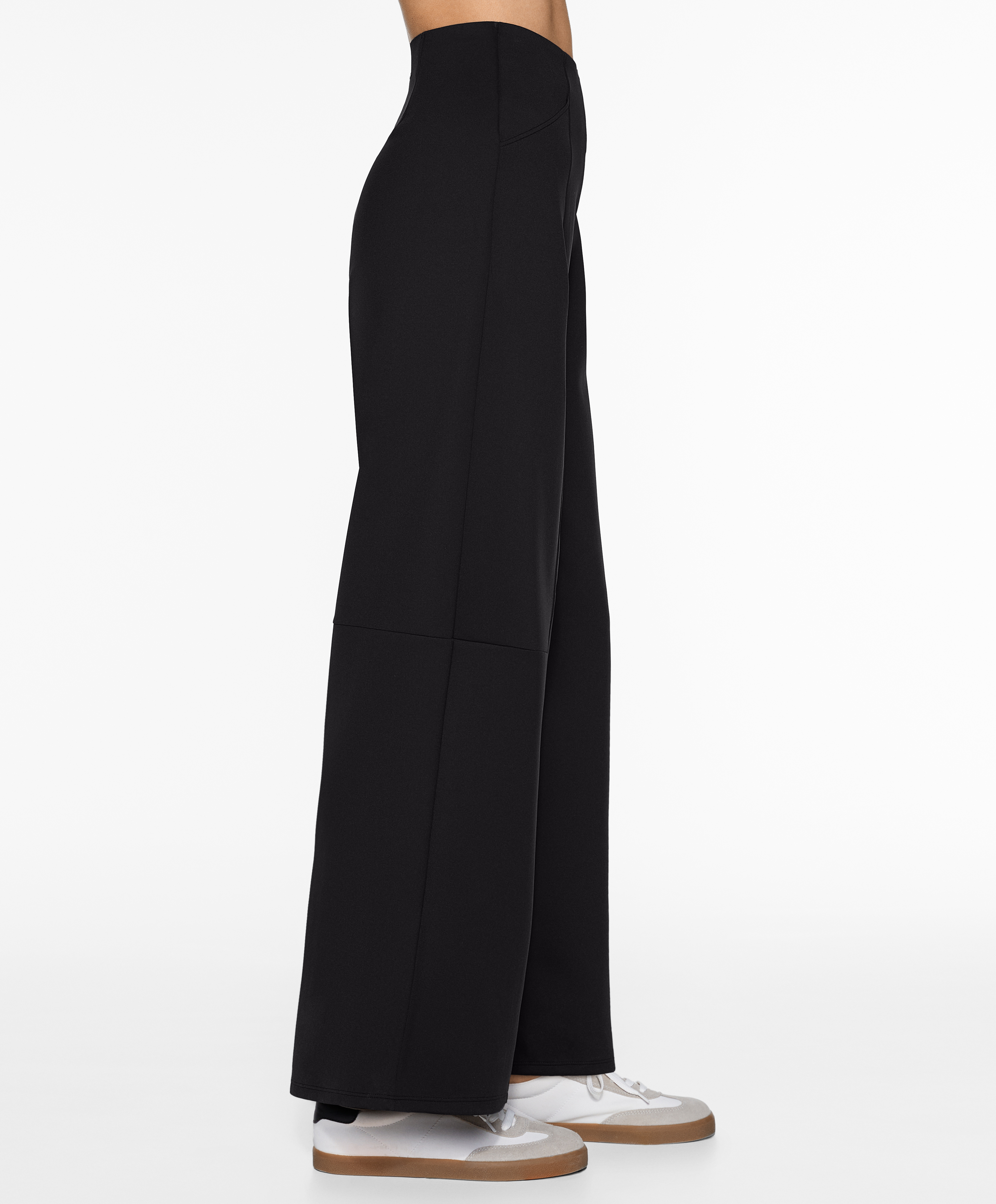 OYSHO Neoprene-effect wide-leg trousers