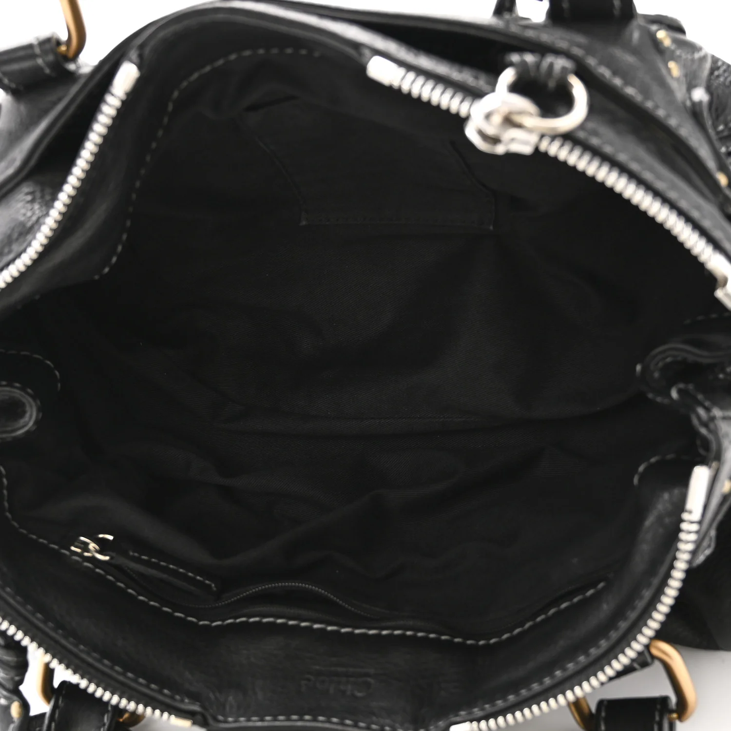 Calfskin Medium Paddington Satchel Black - Top Club