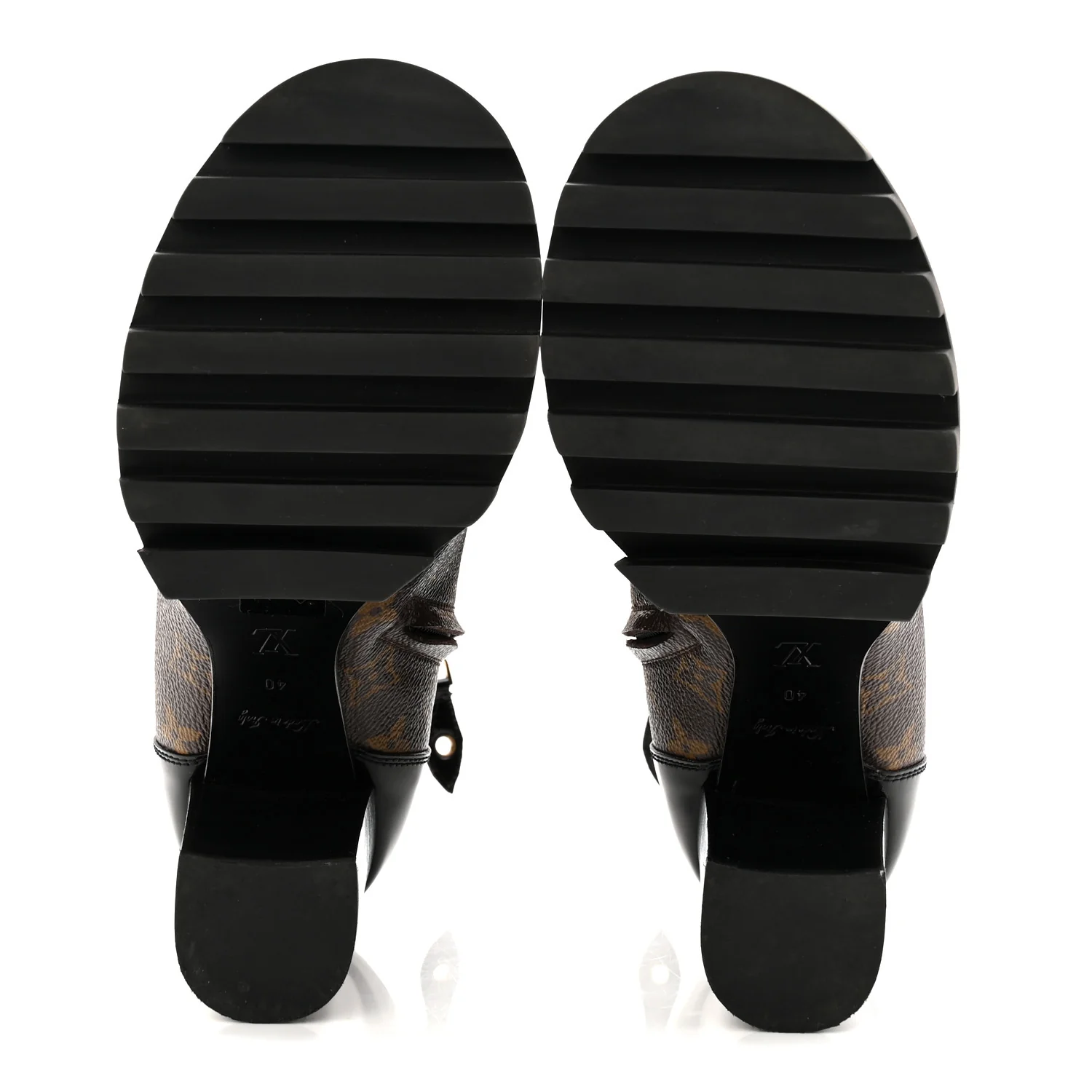 Patent Calfskin Monogram Star Trail Ankle Boots 40 Black - Top Club