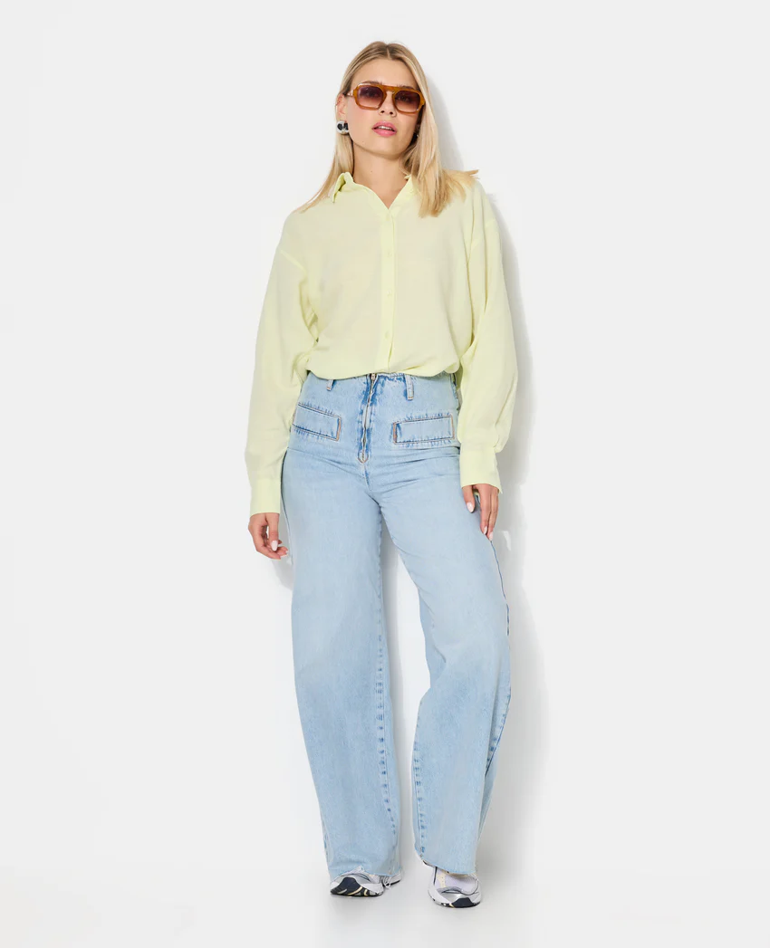 Pimkie Chemise oversize avec lin motif rayures