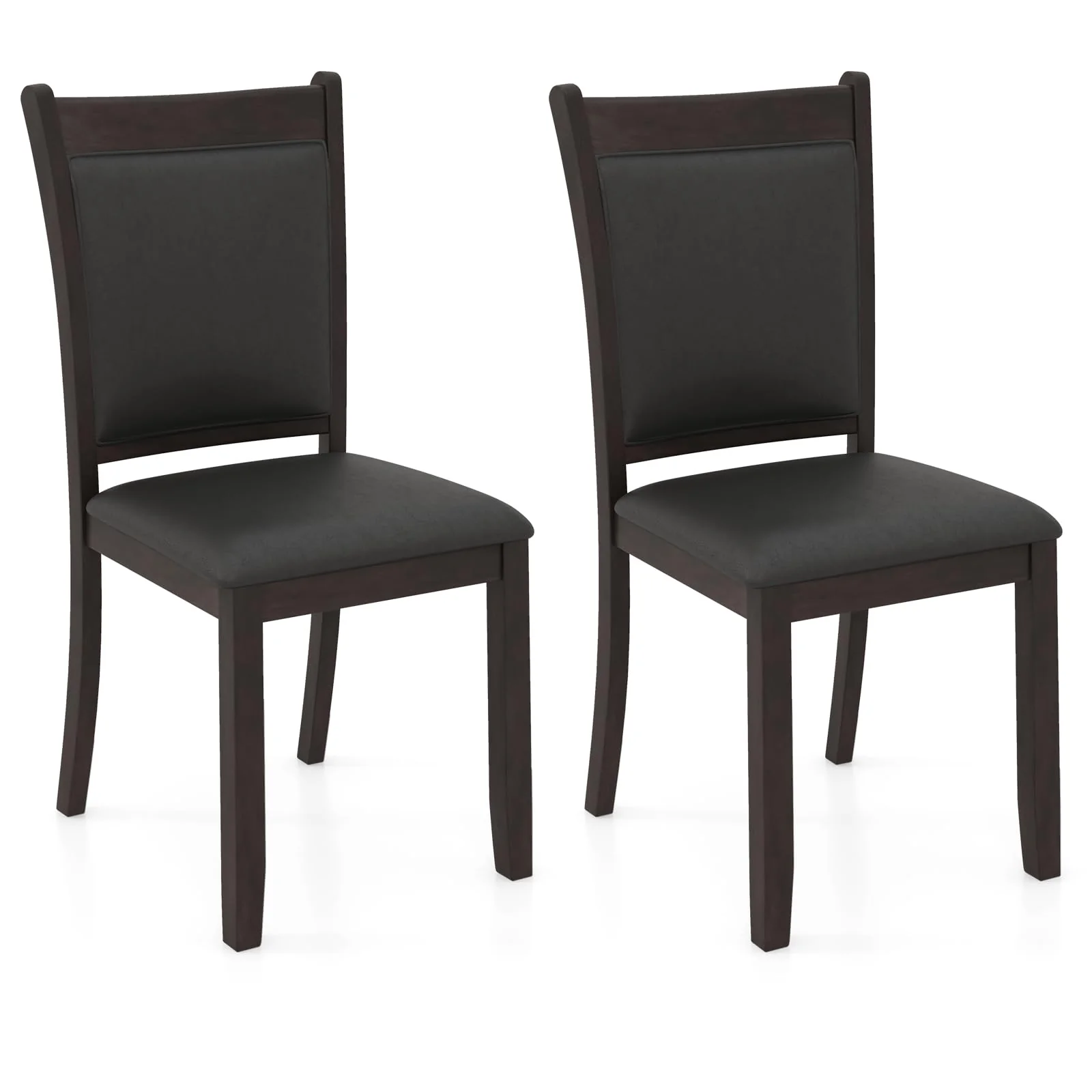 BEFOUNDLOVELY Wooden Dining Chairs Set of 2/4 w/Padded Backrest & Seat, Rubber Wood Frame