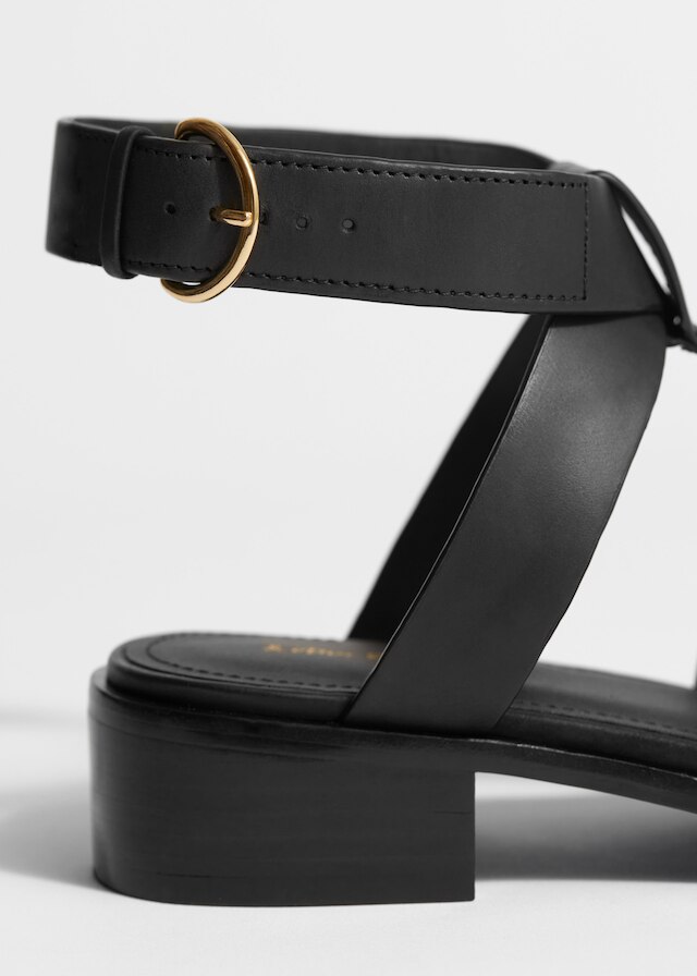 & Other Stories ANKLE-STRAP LEATHER SANDALS