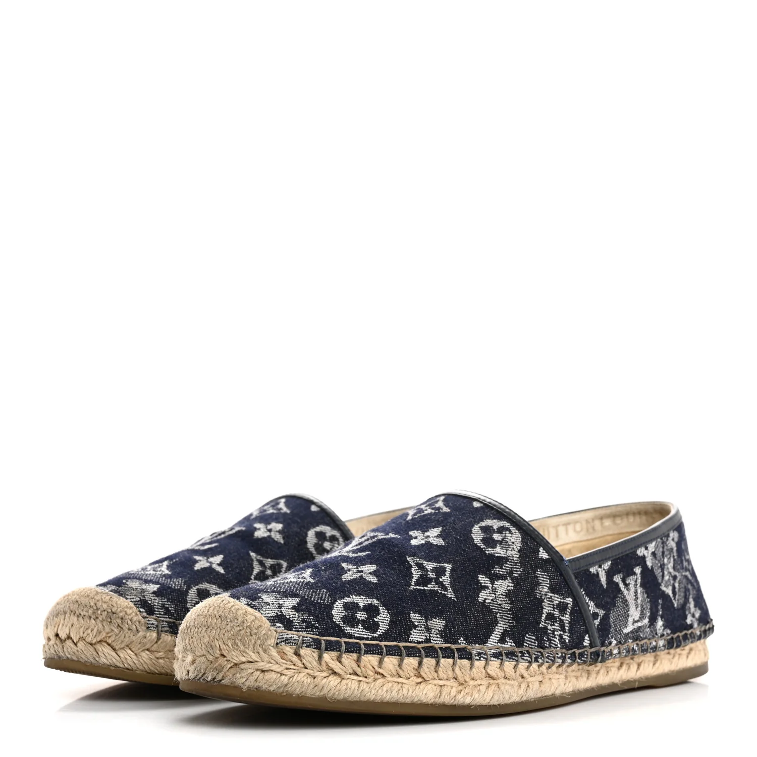 Monogram Denim Espadrille Flats 8.5 Blue - Top Club