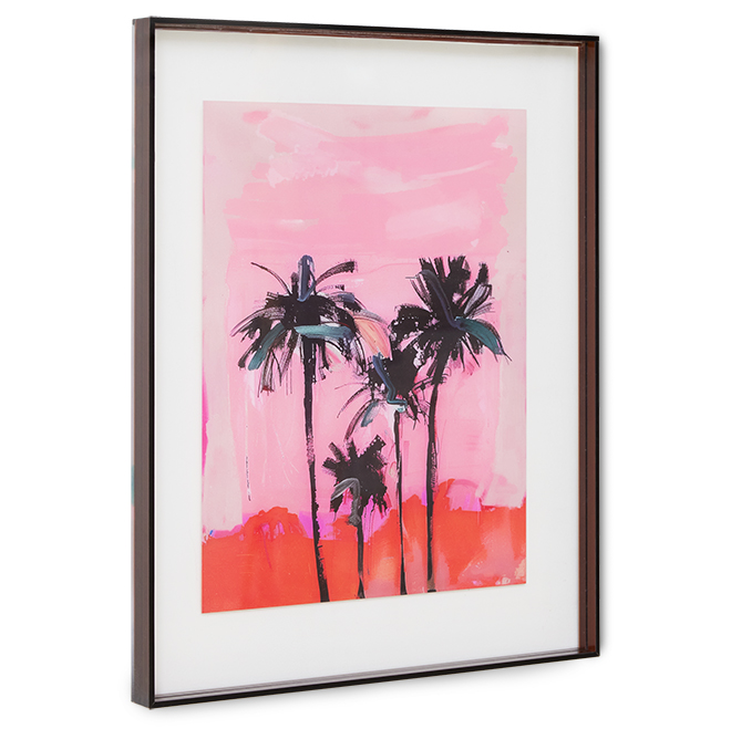 Acrylic frame brown palms