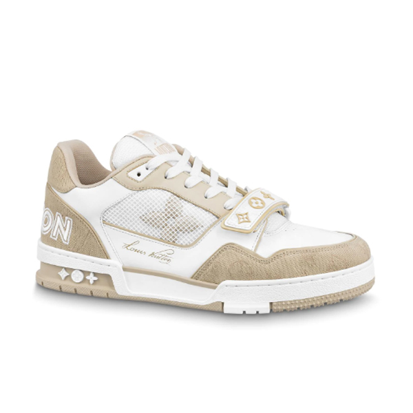 LOUIS VUITTON TRAINER BEIGE WHITE   LVS014 - Sneaker Replica Workshop