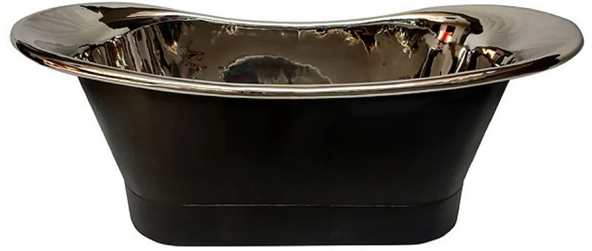 Luxury Art Nouveau copper bathtub black / silver 170 x 71 x H. 71 cm - Freestanding retro bathtub - Rustic copper bathroom furniture