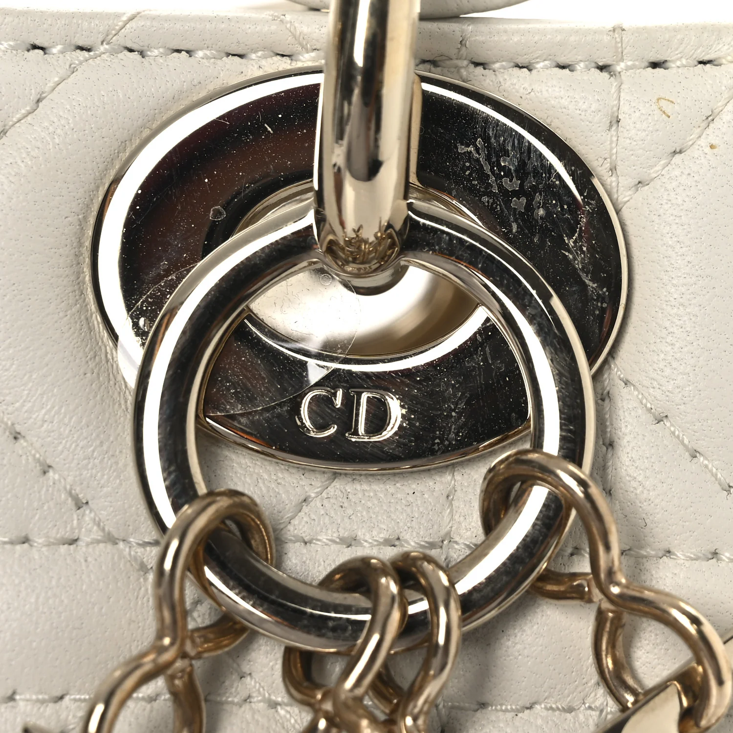 Lambskin Cannage Mini Lady Dior White - Top Club
