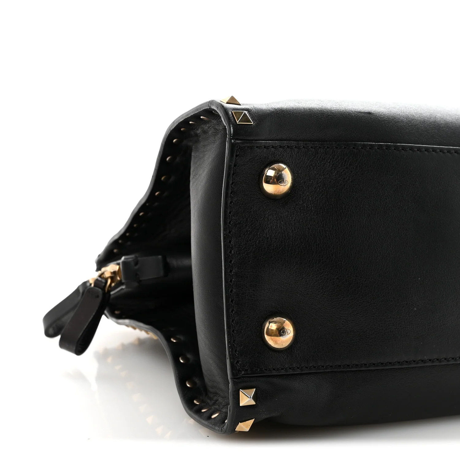Vitello Rockstud Dome Shopper Black - Top Club