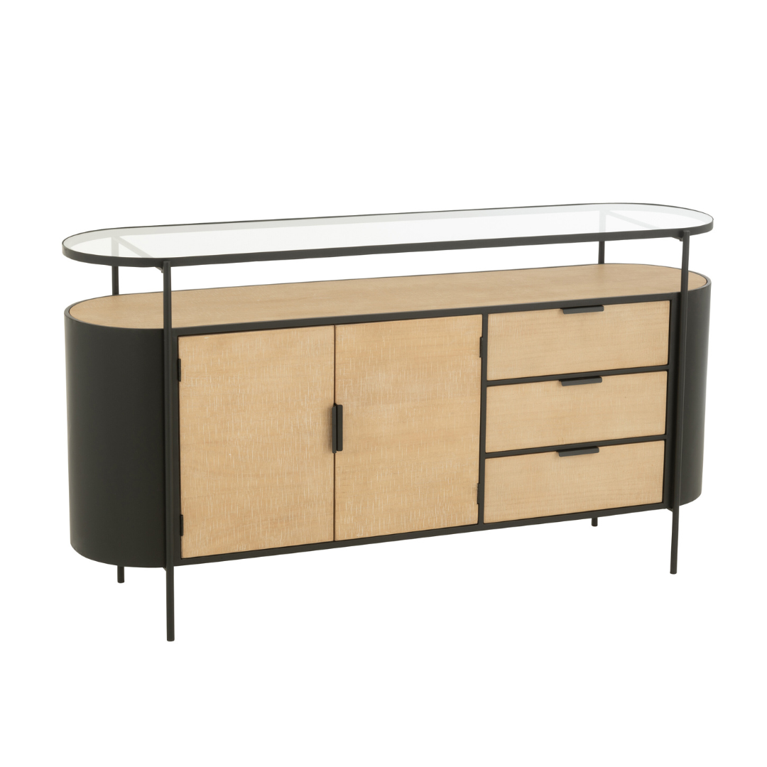 Dressoir Ovy Iron naturel/zwart